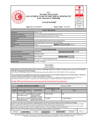 İmbatto Erken Hasat Soğuk Sıkım Natürel Sızma Zeytinyağı | Yüksek Polifenollü, Düşük Asit (%0.44) - 500 ml